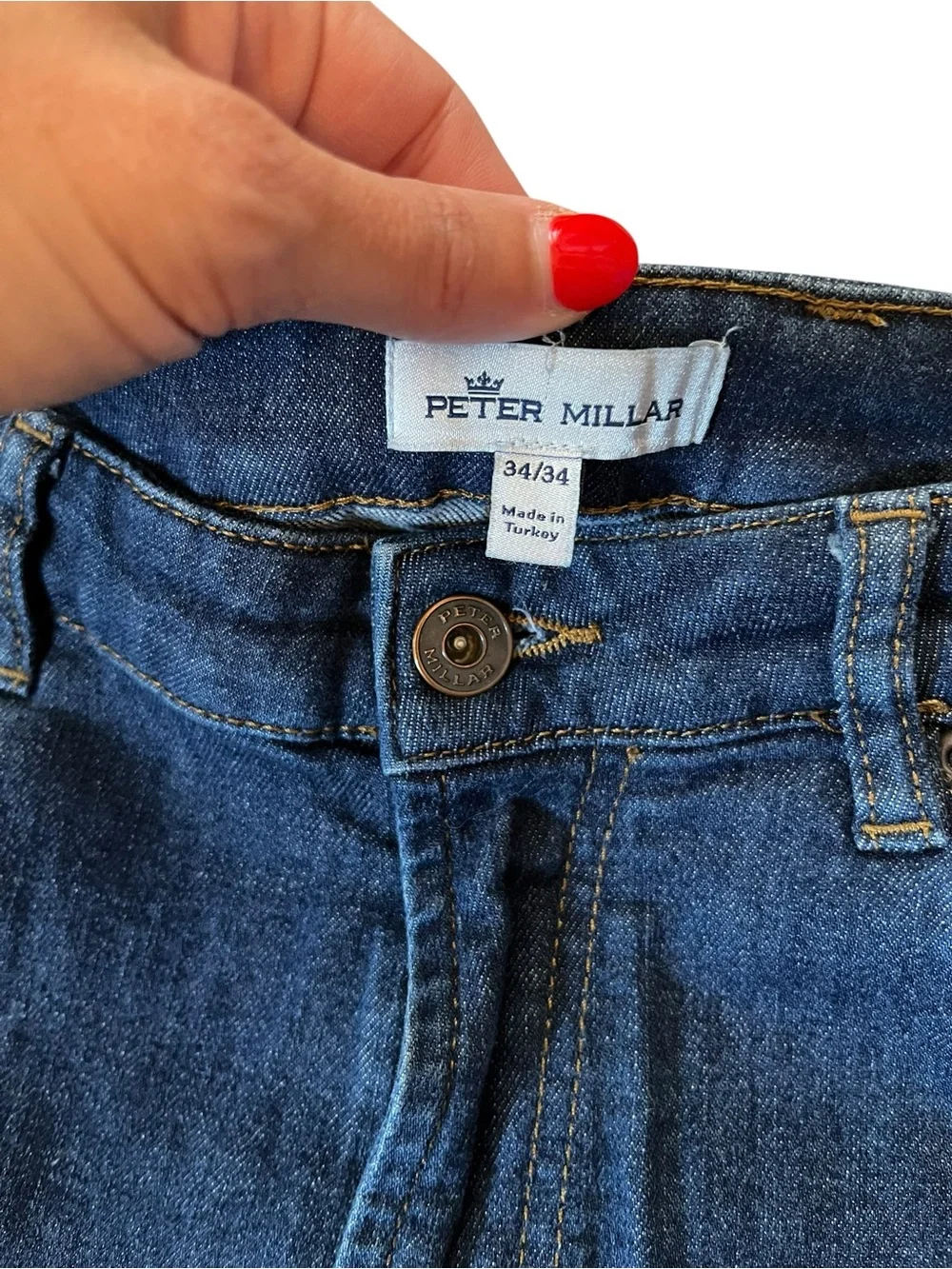 Peter Millar Men’s Dark Wash Five-Pocket Jeans 34x34 | Excellent Condition
